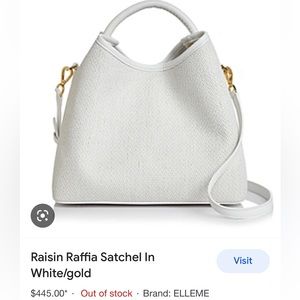 Elleme white and gold raffia purse!